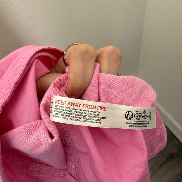 [Anthropologie] Pink Cutout Front Fit & Flare Mini Shirtdress Mixed Media Sz XL - Picture 12 of 12